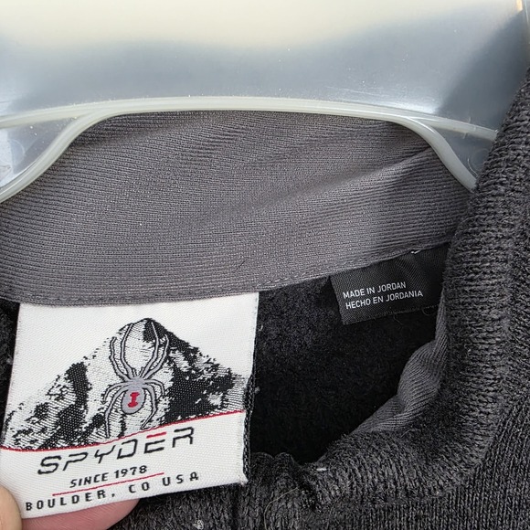 Spyder Empire Gray Black Fleece Outdoor Utility Full Zip Jacket Size Large - Picture 5 of 10